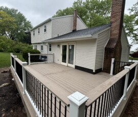 Final picture of finished composite deck in Easton, PA.