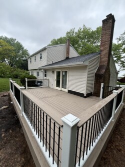 Final picture of finished composite deck in Easton, PA.